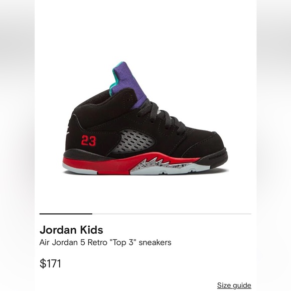 Air Jordan 5 Retro sneakers kids 9C - Picture 1 of 12